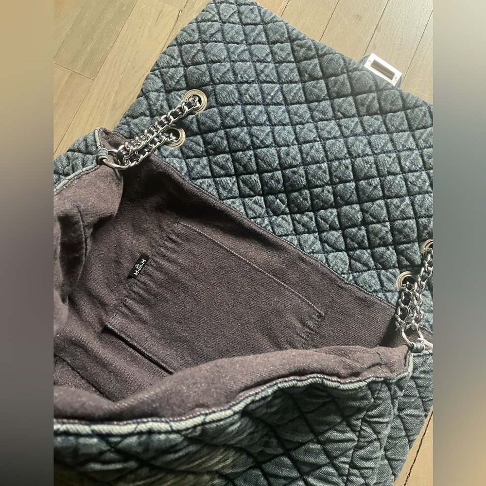 Blue Quilted Women's shoulder Bag - Picture 4 of 4